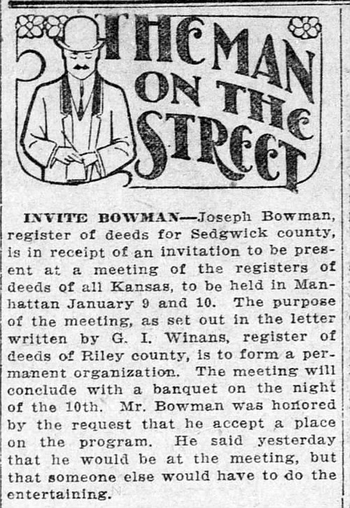 Bowman KSROD Association Begins 12.24.1911 Wichita Daily Eagle