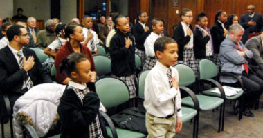 School Children at Commission Meeting