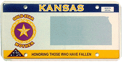 Kansas Gold Star Mother Plate Tag