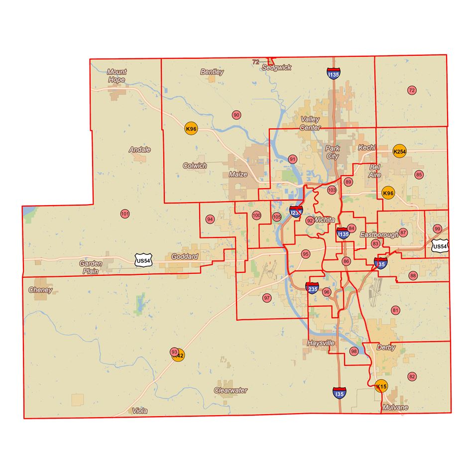 Kansas Legislature District Map State Representative District Maps | Sedgwick County, Kansas