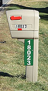 Vertical numbers on mailbox