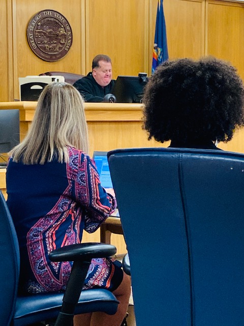 Judge on bench