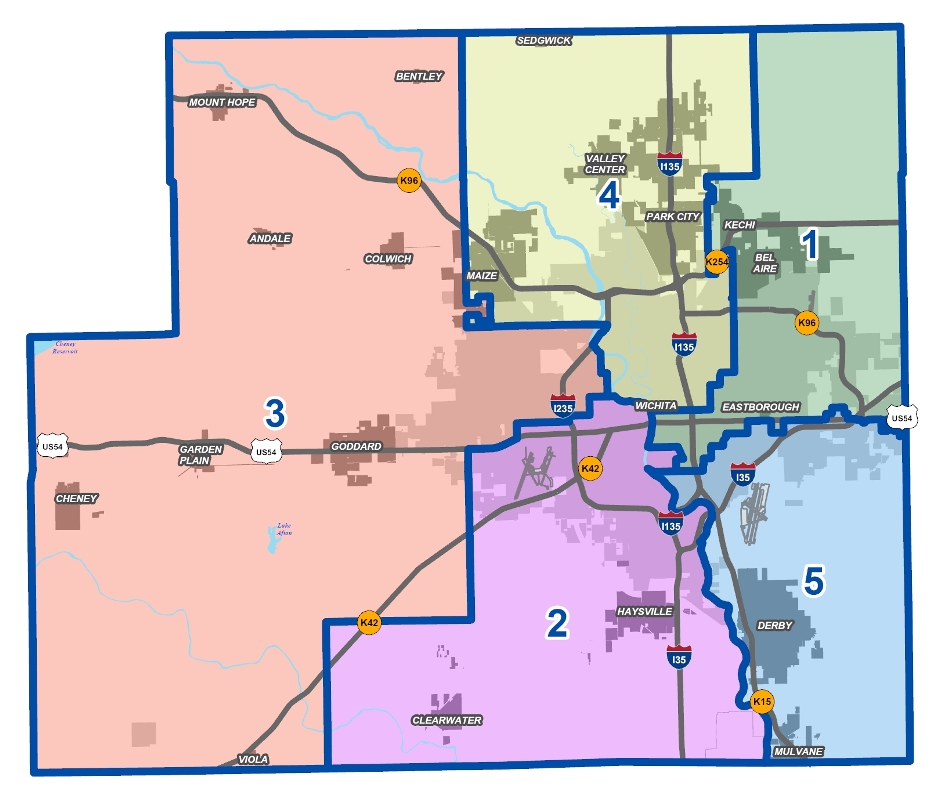 Board of County Commissioners districts overview map