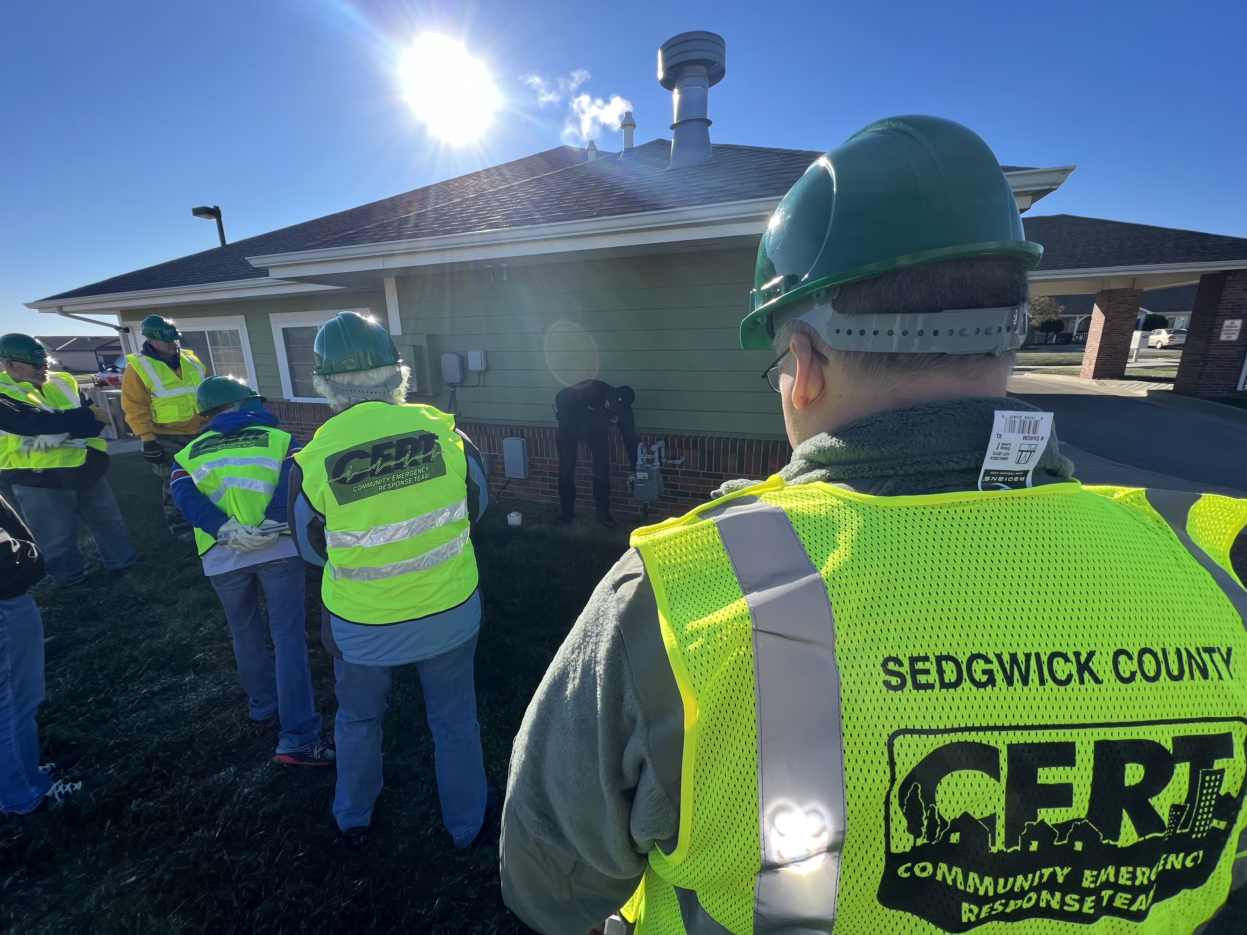 CERT volunteers performing damage assessment during an exercise