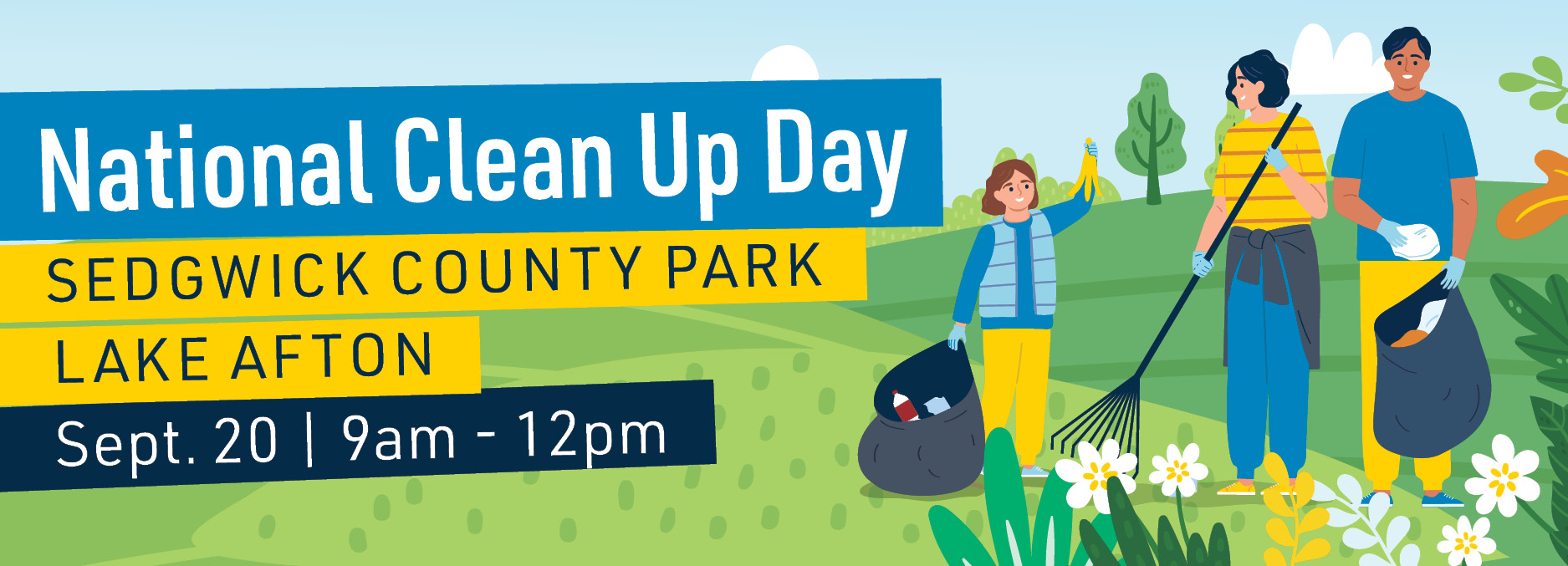 National CleanUp Day at Sedgwick County Park and Lake Afton on Sept. 20 from 9 a.m.-12 p.m.