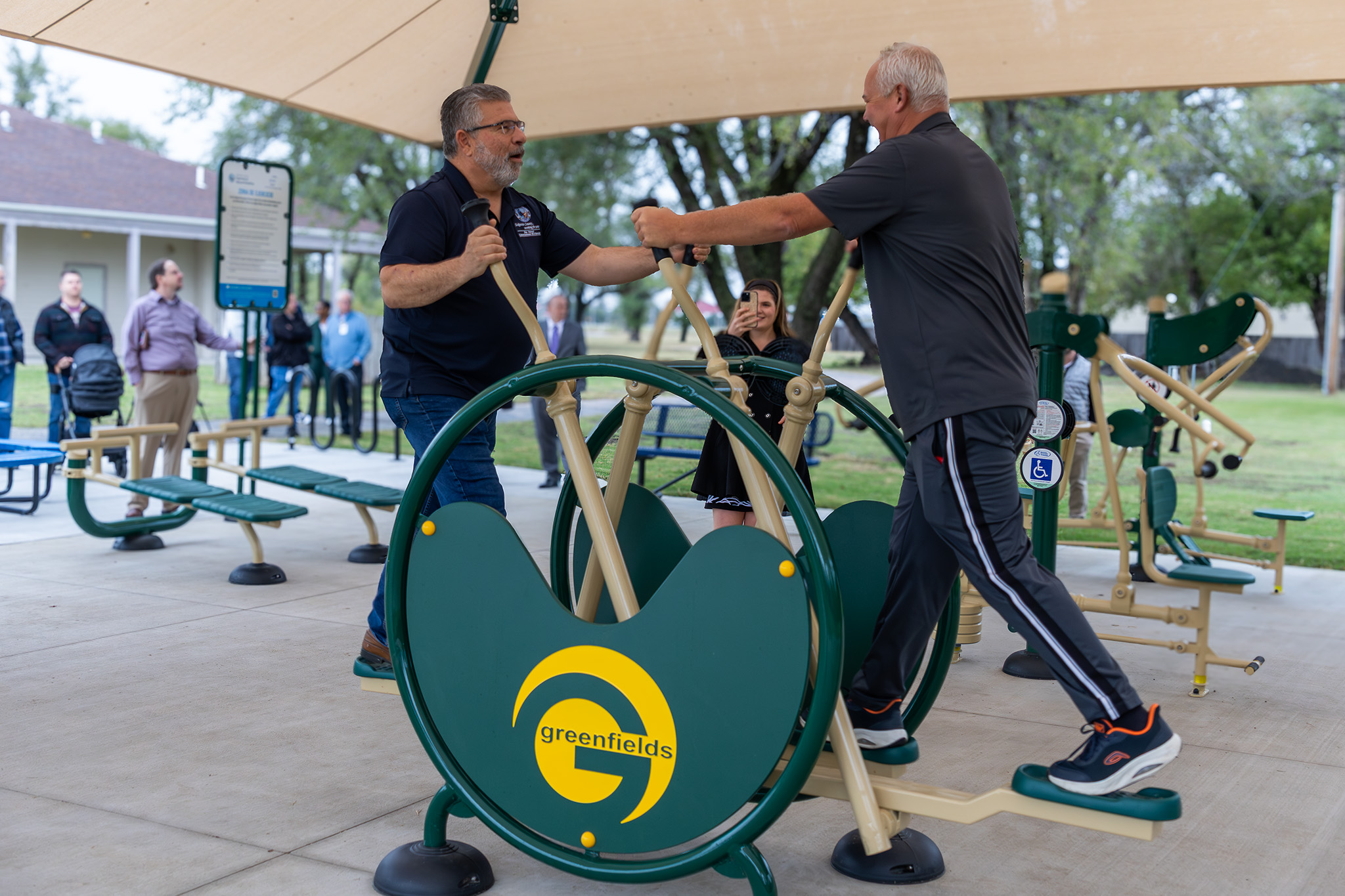 Commissioners work out at GAIN Exercise Park