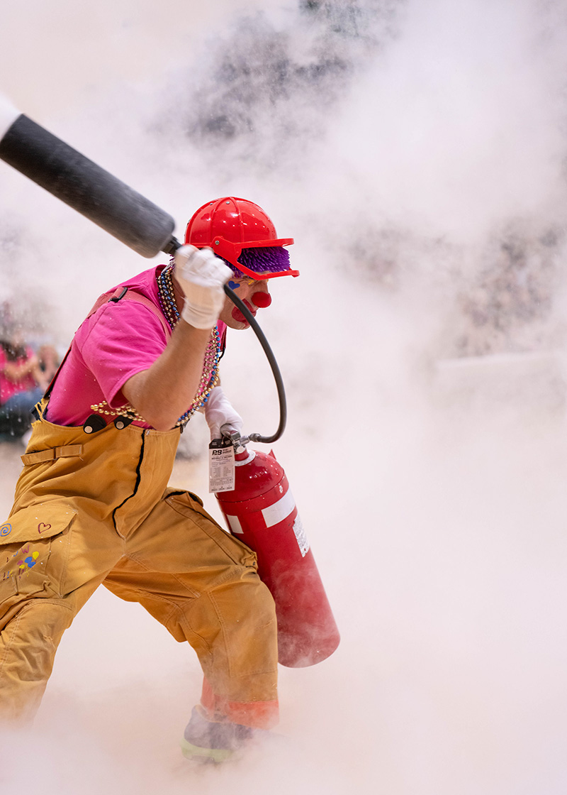 Fire Extinguisher in Clown Show