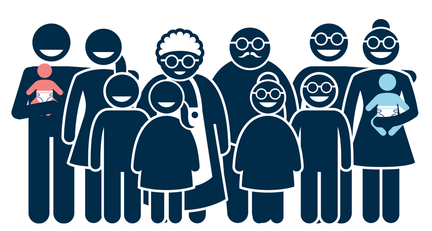 Multi-generation Family with Babies Icons