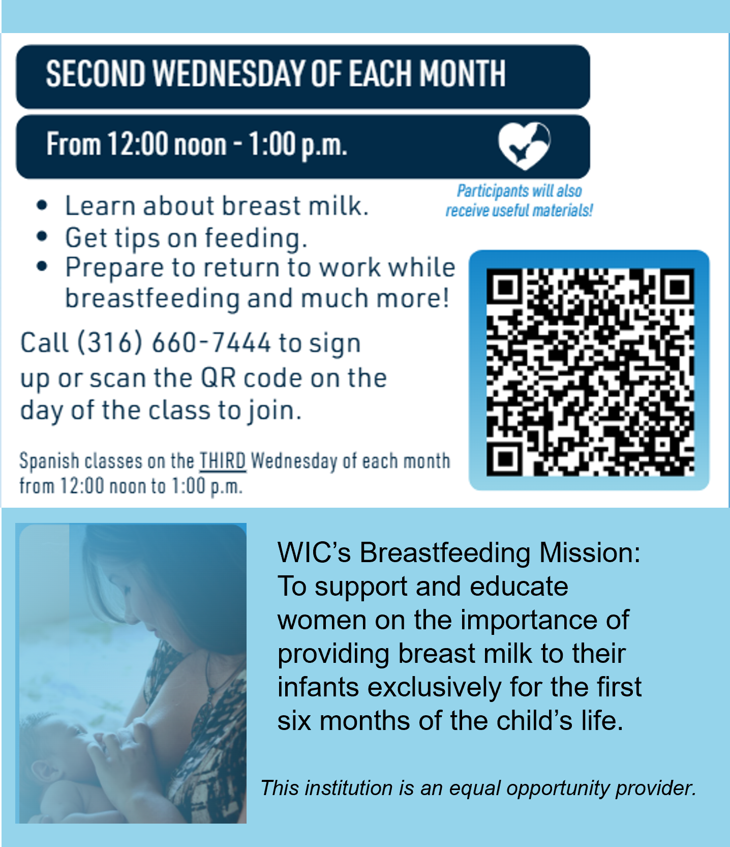 Interactive Breastfeeding Class Flyer - English
