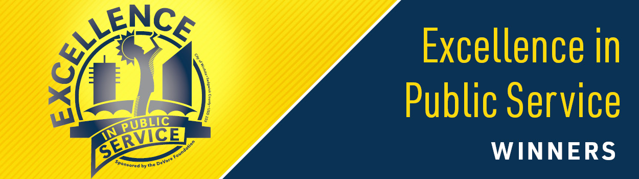 Excellence in Public Service Winners banner with award logo
